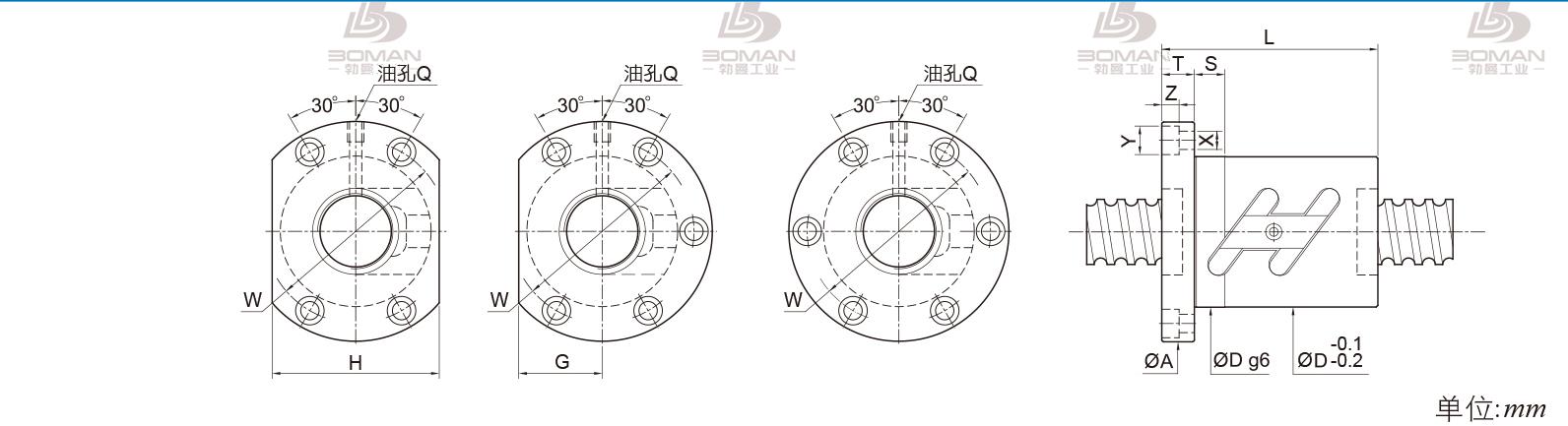 PMI FSWC2806-2.5 pmi滚珠丝杆银泰