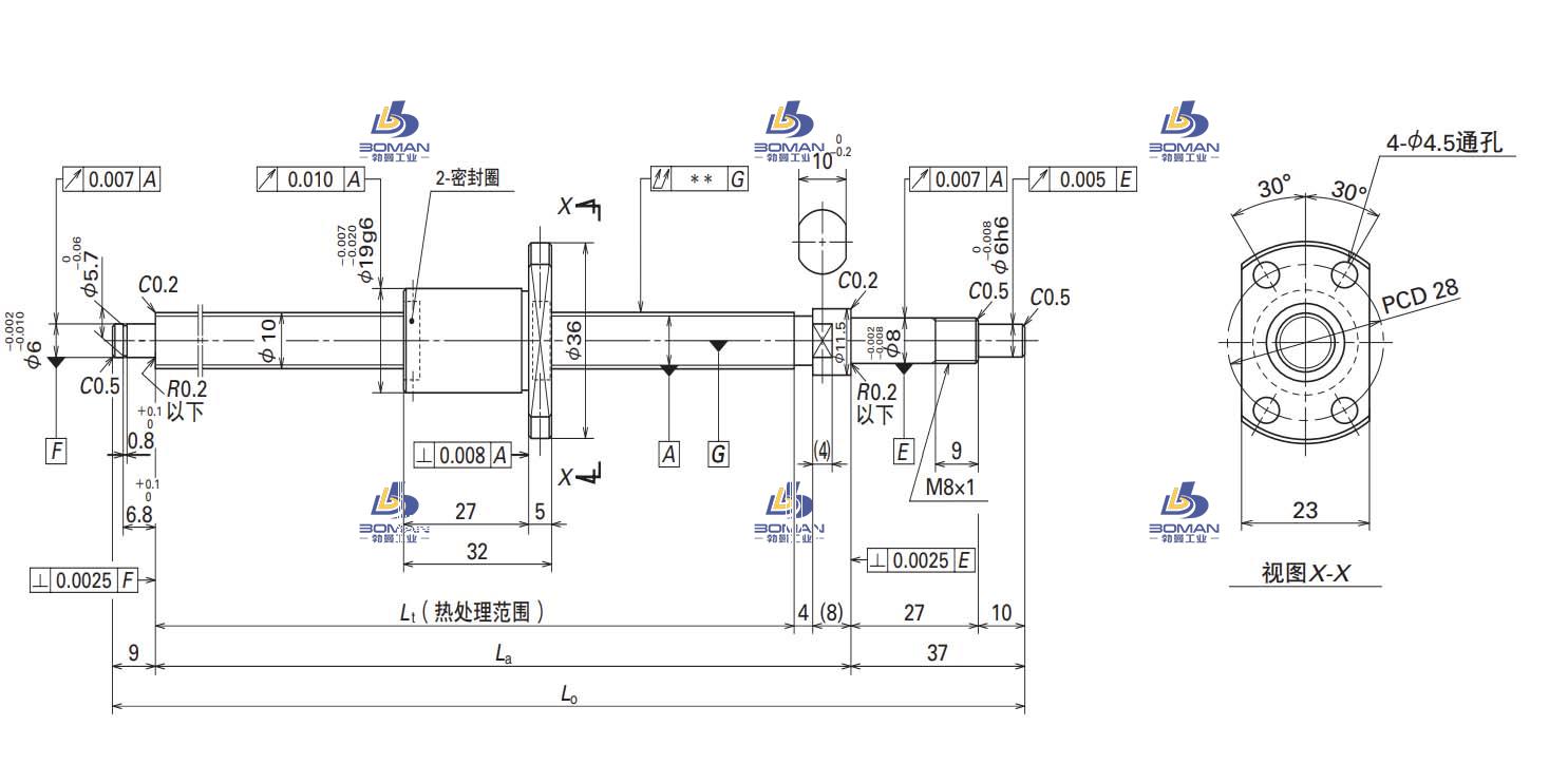 W1002MA-6Y-C3T2.5-MA标准滚珠丝杠