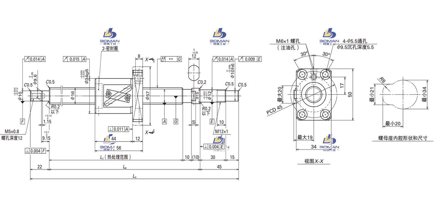 W1603FA-6-C5T16-SA标准滚珠丝杠