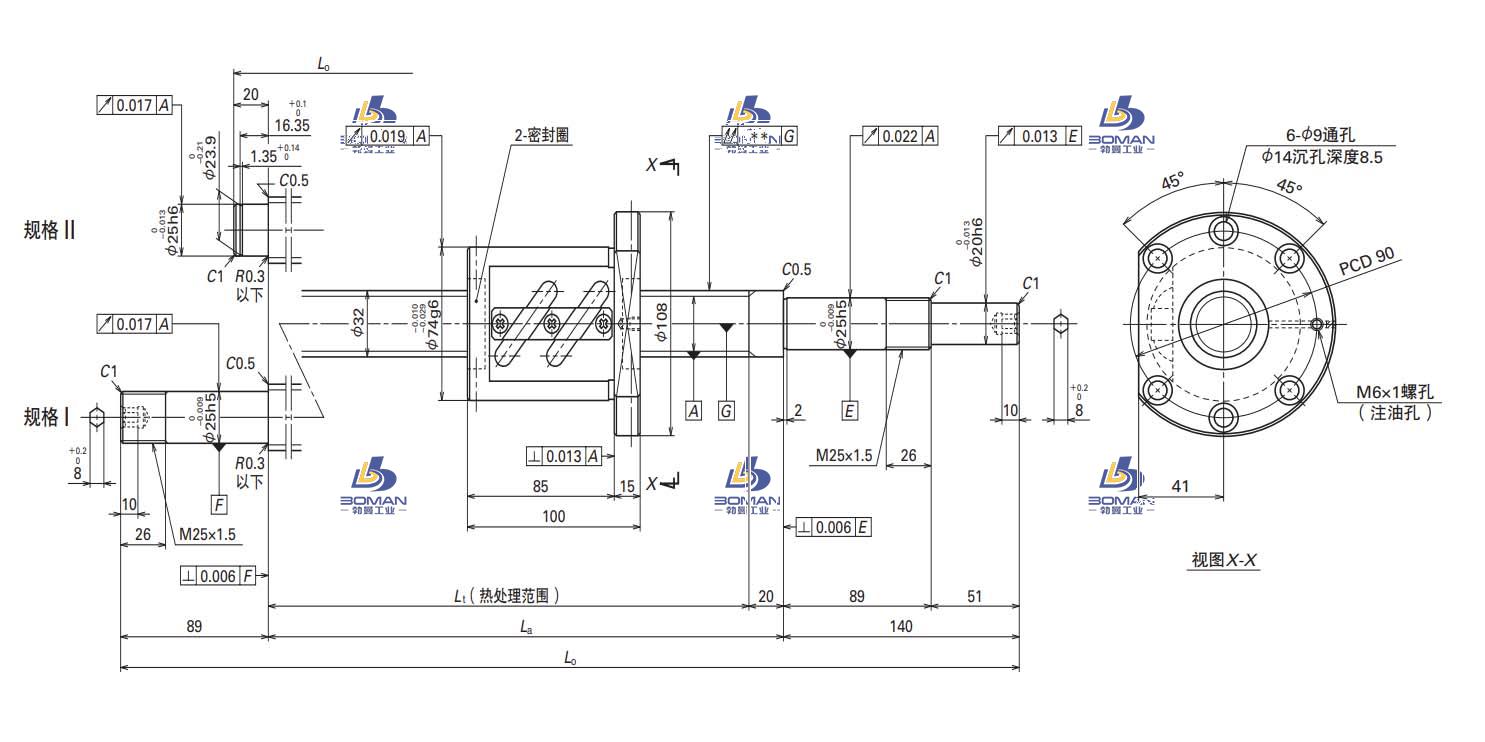 W3206SA-3Z-C5Z10-FA标准滚珠丝杠