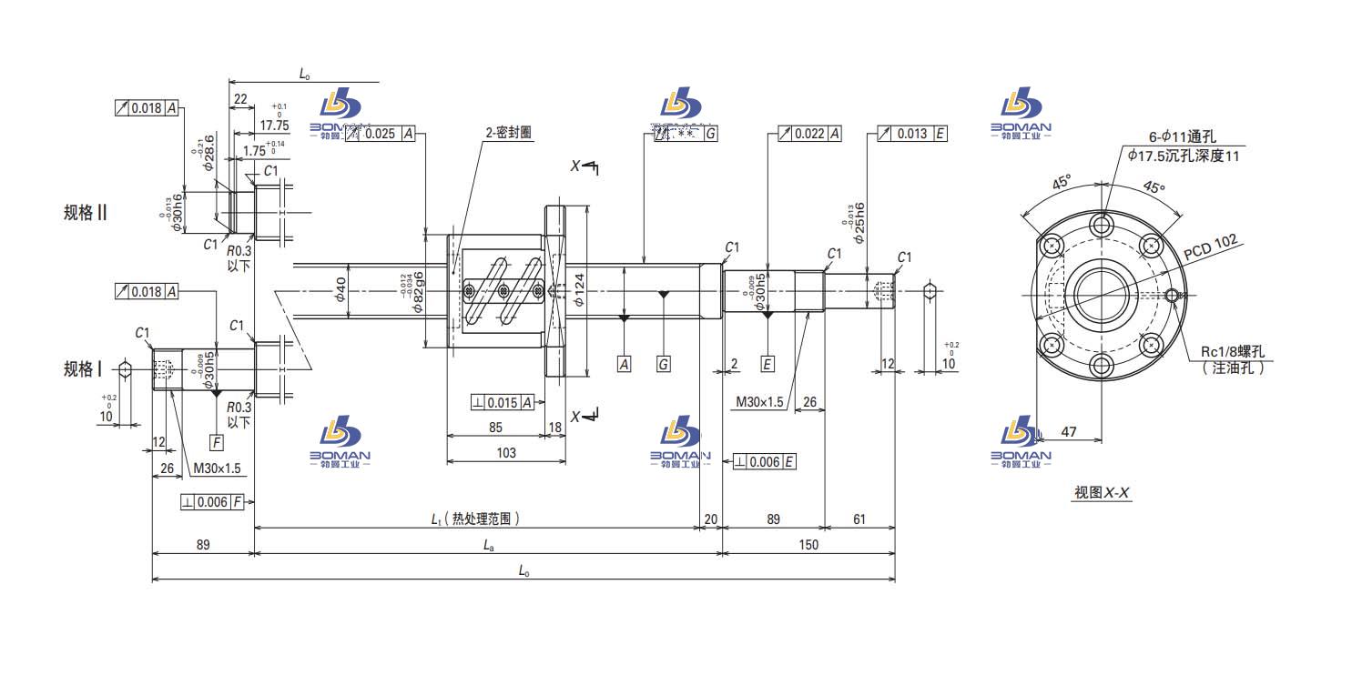 W4013SA-1Z-C5Z10-MA标准滚珠丝杠