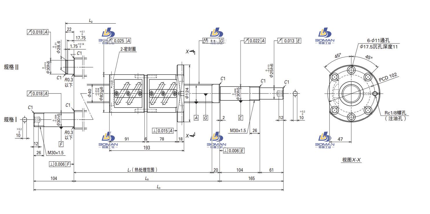 W4004SA-2D-C5Z10-FA标准滚珠丝杠
