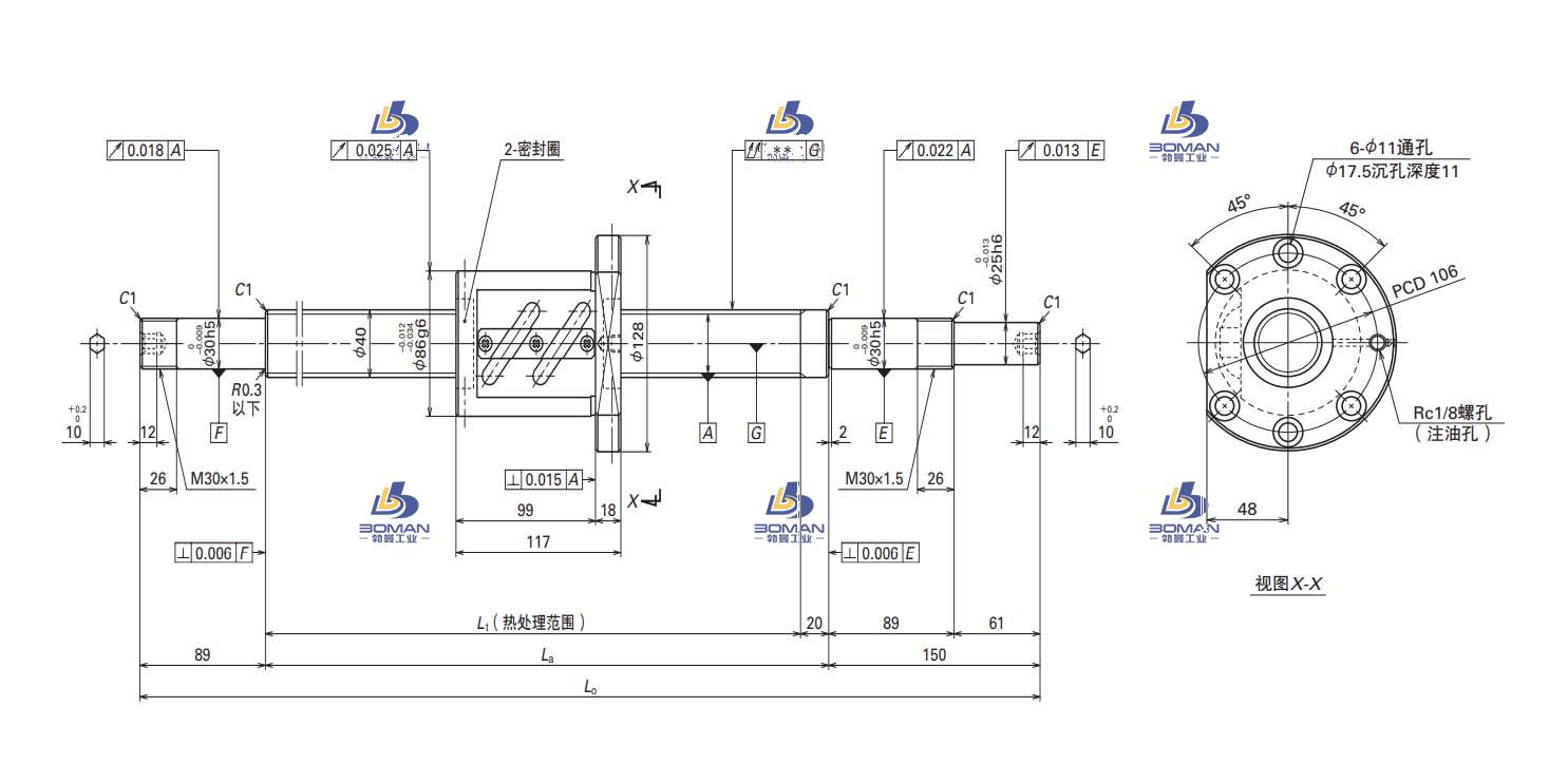 W4017SA-3Z-C5Z12-FA标准滚珠丝杠