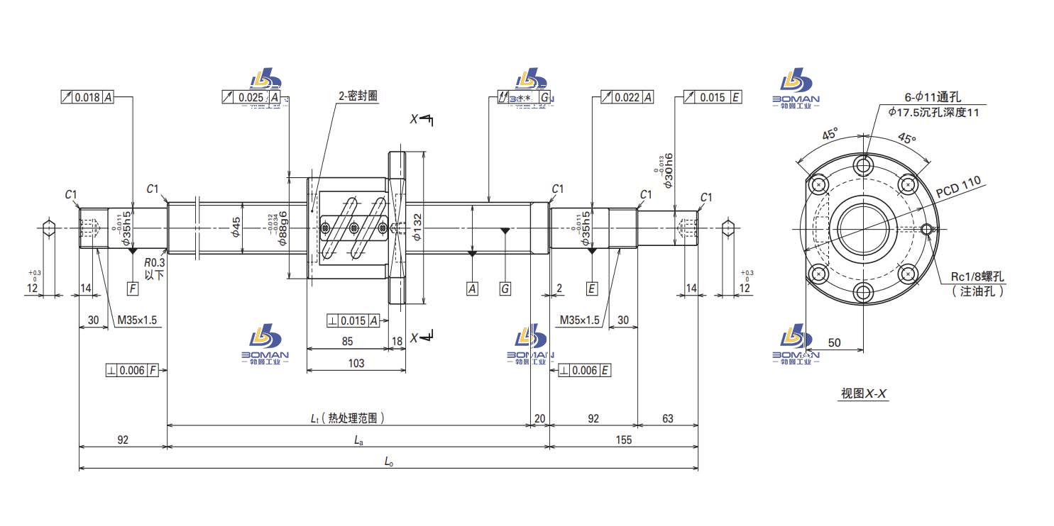 W4517SA-1Z-C5Z10-SA标准滚珠丝杠